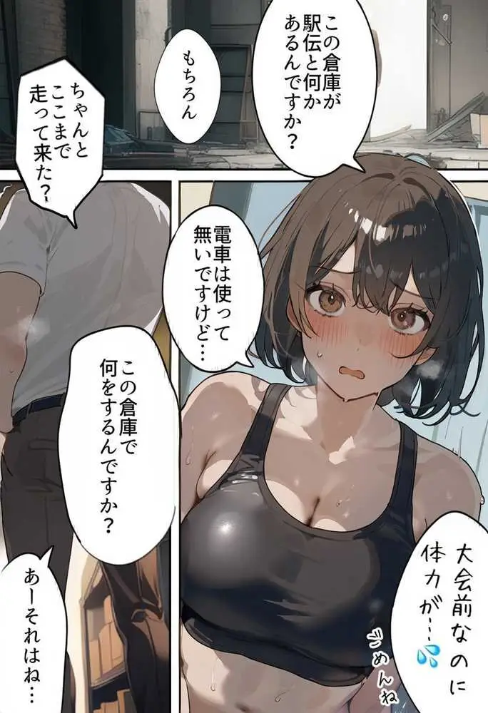 開催!寝取られ駅伝〜陸上女子は大会中に先輩OB達に中出し孕ませられても繋げ!精子塗れのバトンで優勝狙う!大学で遠距離になる前最後の幼馴染彼氏との初セックスは延期で色黒チャラ男OBに寝取られる話 - ページ10