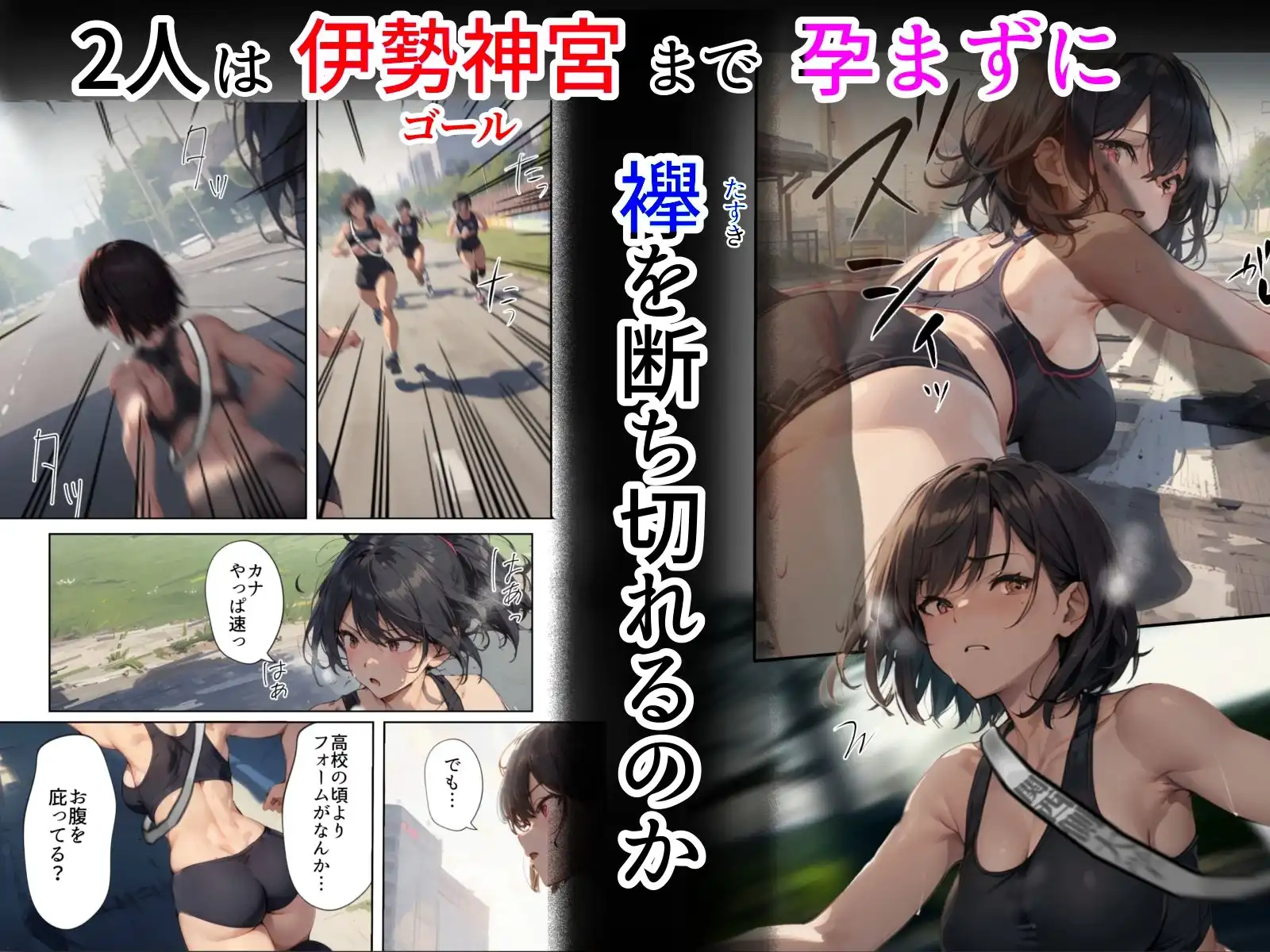 再開!寝取られ大学駅伝-陸上女子は大会中にOBに中出し孕まされ敗退出産ゴールへ!全国大学駅伝でやっと遠距離から再会した彼女達はチャラ男達に寝取られる話【寝取られ駅伝2】 - サンプル9