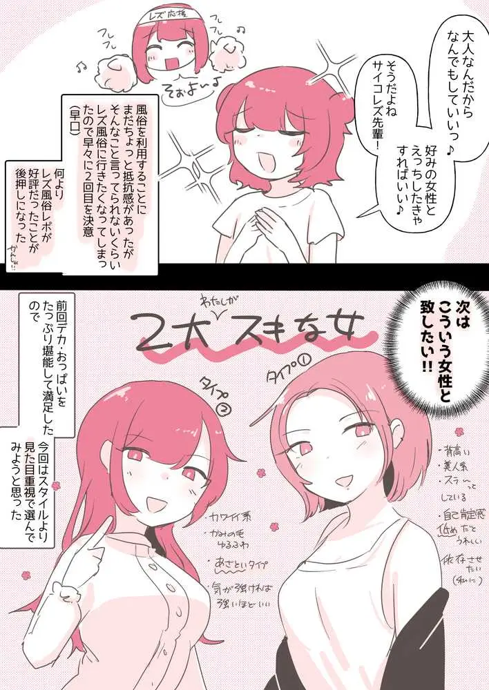 百合同人作家によるレズ風俗体験談 - ページ02