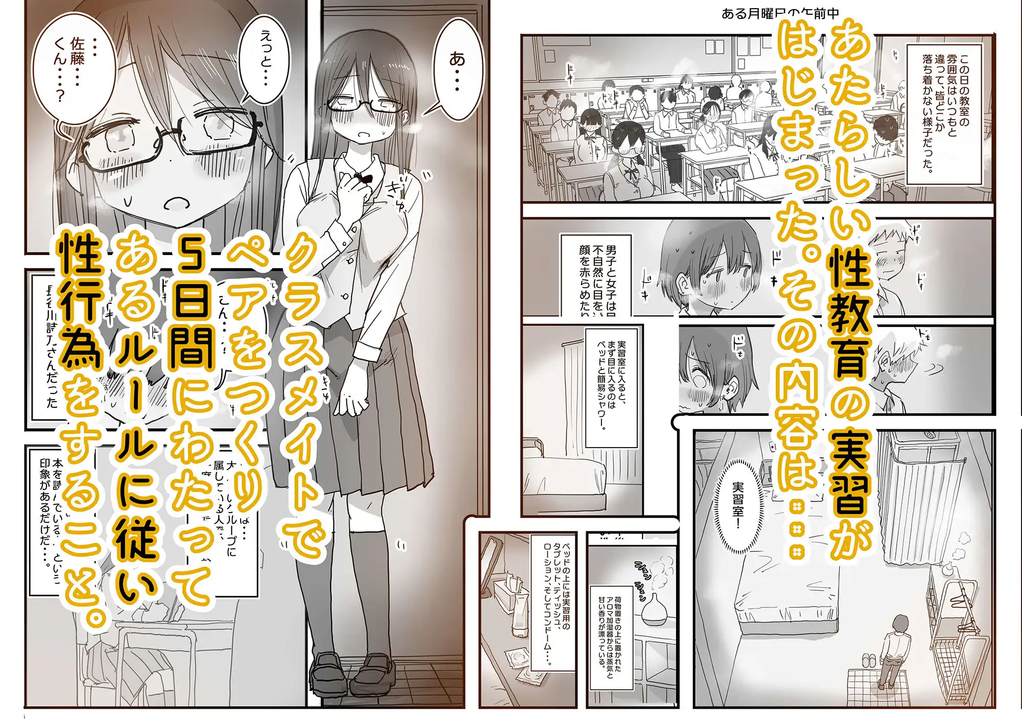 あたらしい性教育がはじまったのでクラスメイトの長谷川さんと5日間にわたる濃厚セックスをする - サンプル1
