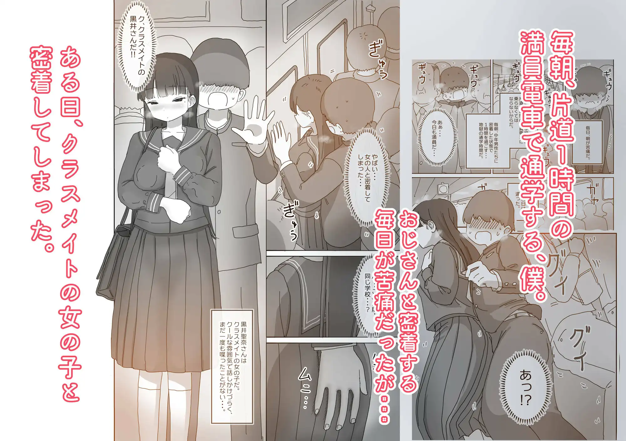 電車通学中こっそり中出しさせてくれるクラスメイトの黒井さん - サンプル1