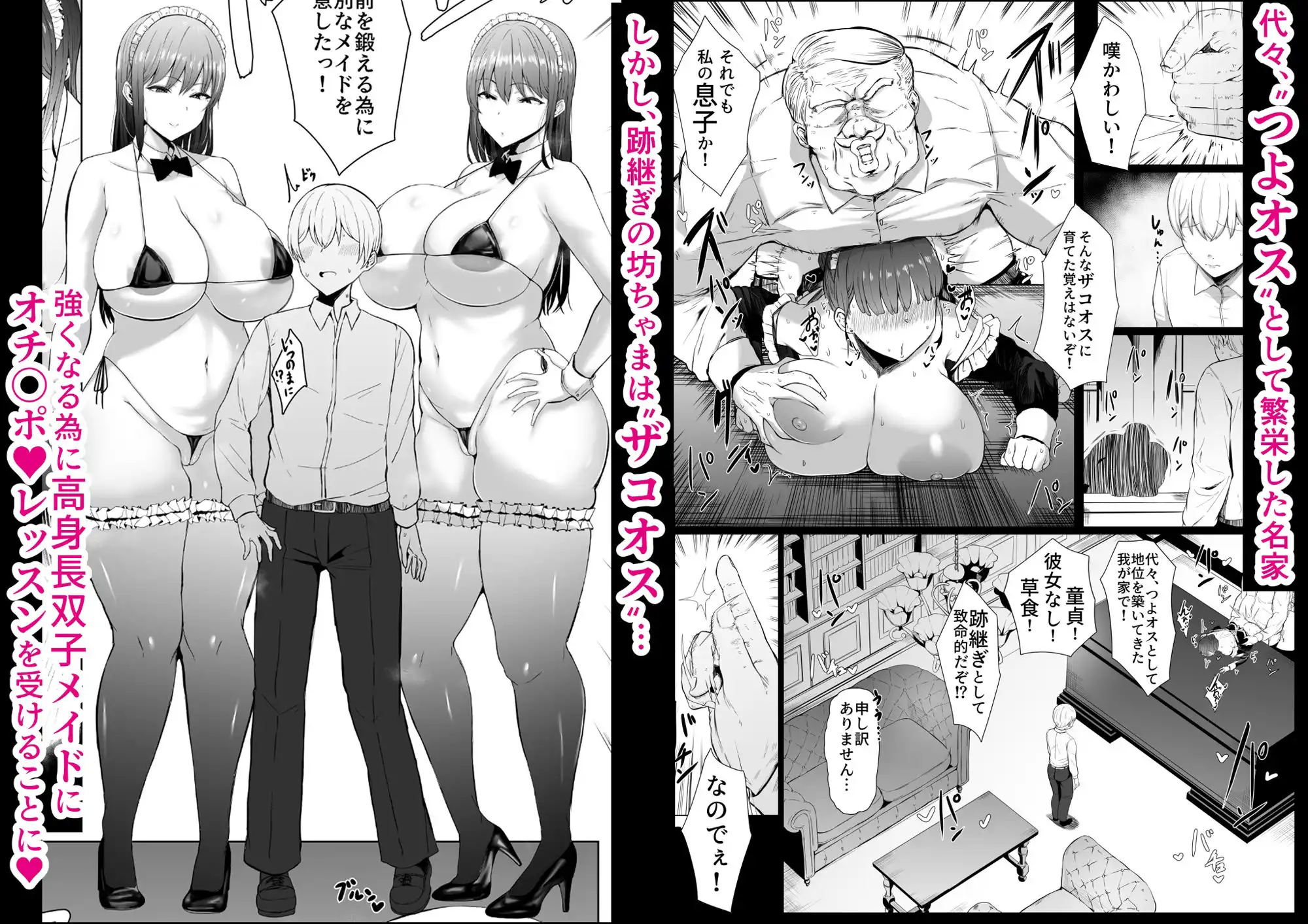 高身長双子メイドのオチ〇ポレッスン - サンプル2