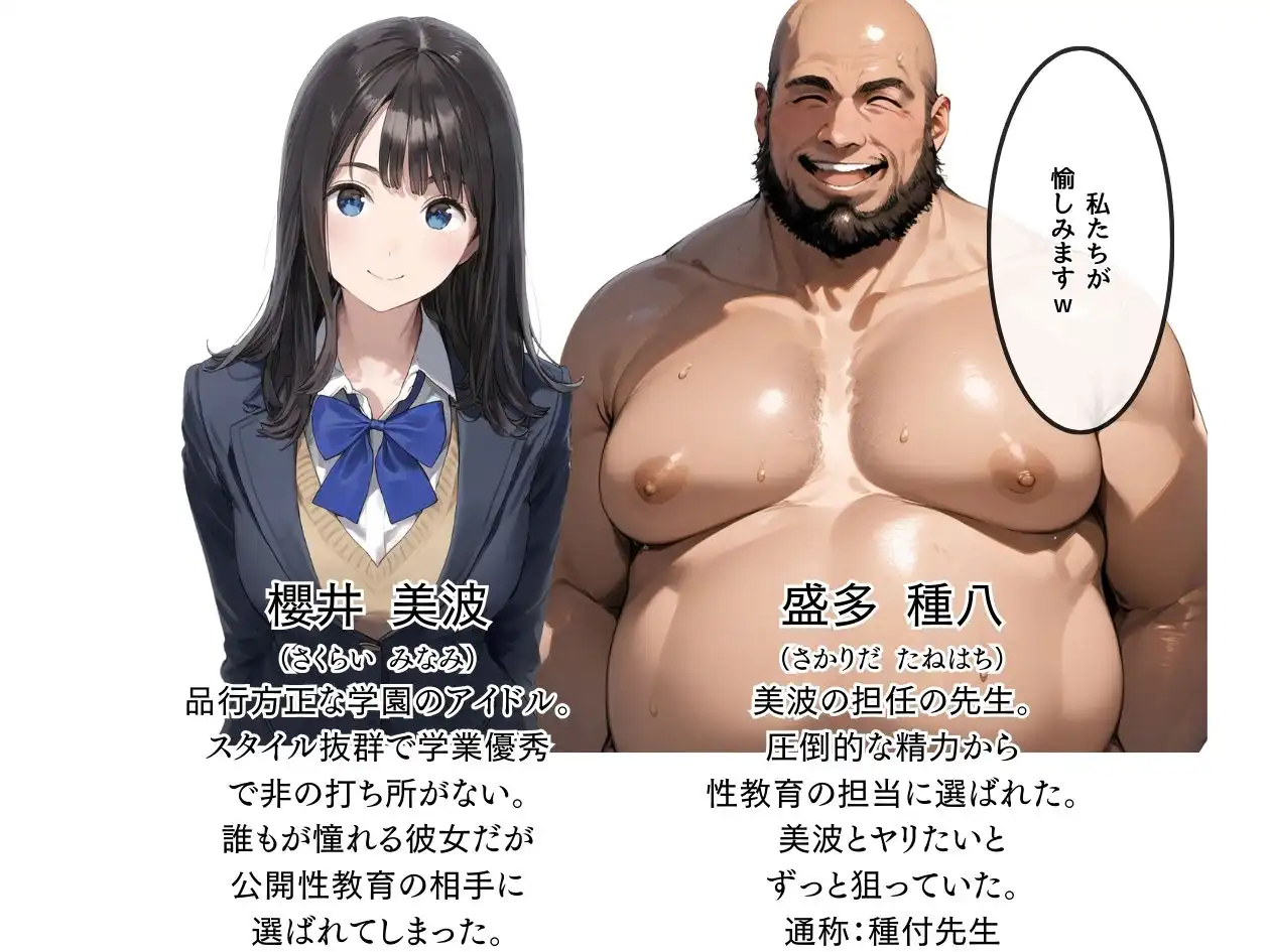 【熱血!種付け先生】少子化対策のため学園一の美少女が種付けおじさんに寝取られた件 - サンプル1