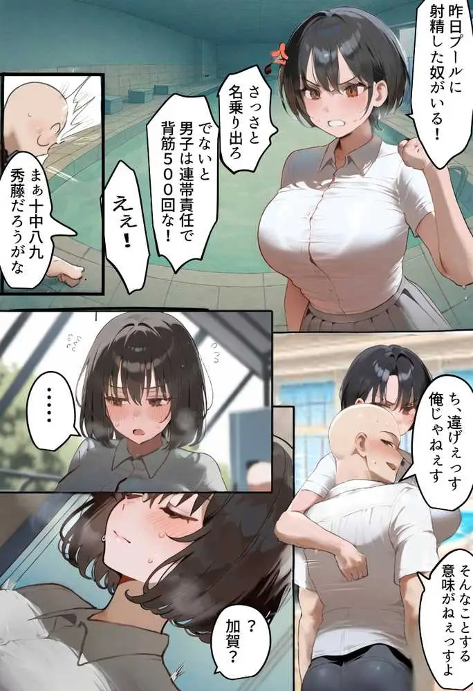 俺の爆乳競泳カノは大会裏で童貞坊主に筆下ろし強要され乳首イキから孕ませSEX漬けにされてた話 【寝取られ精液プール2】 - ページ10