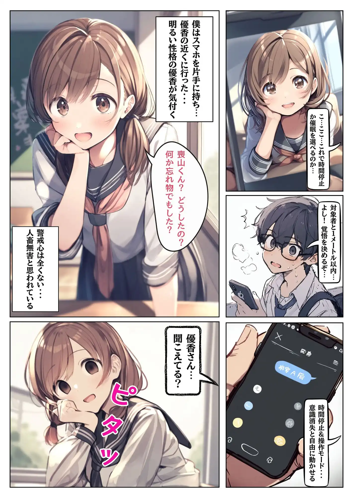 時間停止&催●のアプリ〜女子生徒を孕ませちゃう〜【本編+イラスト131枚】 - サンプル3