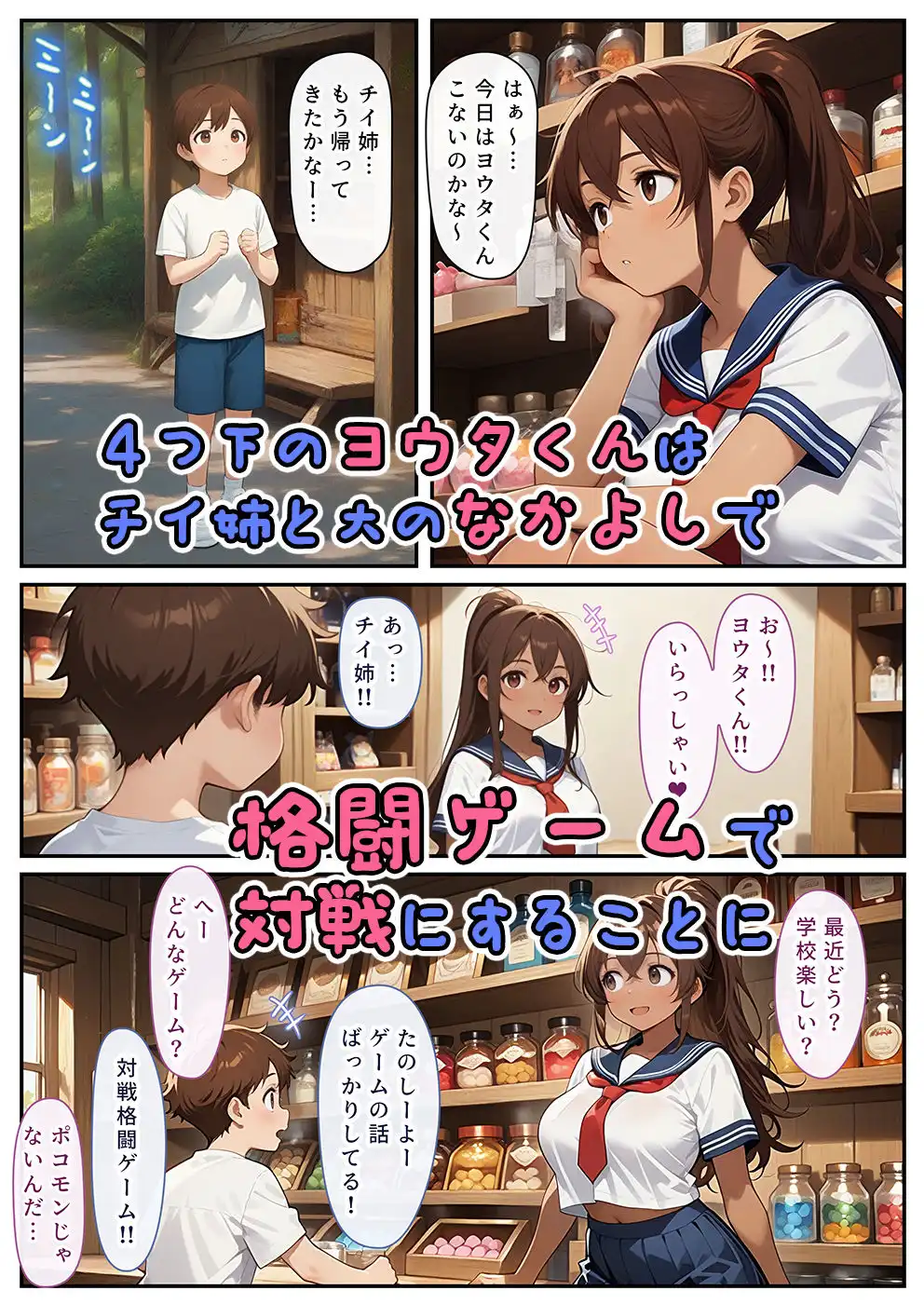 ゲーミングお姉ちゃん【褐色巨乳ギャル姉と格ゲー勝負で精通ボーイ!コマンドミスでティウンティウン!】 - サンプル3