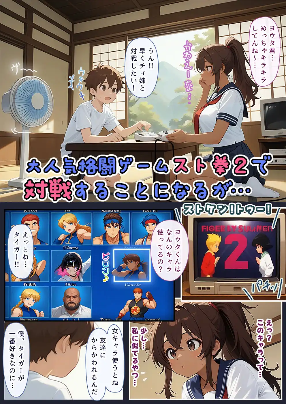 ゲーミングお姉ちゃん【褐色巨乳ギャル姉と格ゲー勝負で精通ボーイ!コマンドミスでティウンティウン!】 - サンプル4