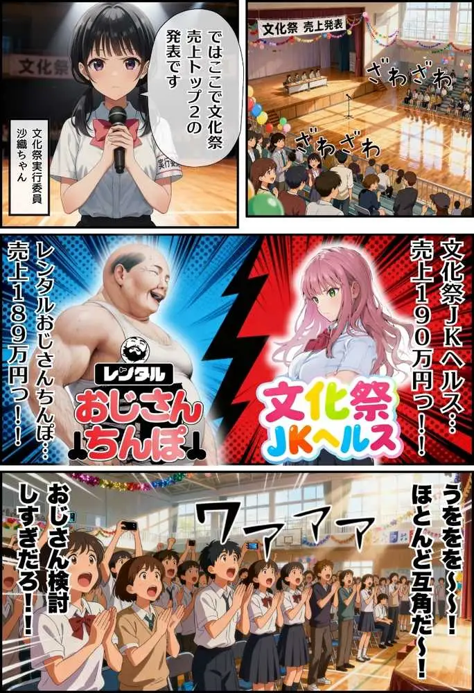 【大乱交】文化祭JKヘルス VS レンタルおじさんちんぽ - ページ58