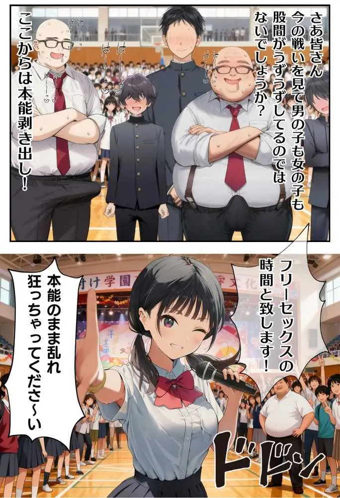 【大乱交】文化祭JKヘルス VS レンタルおじさんちんぽ - ページ67