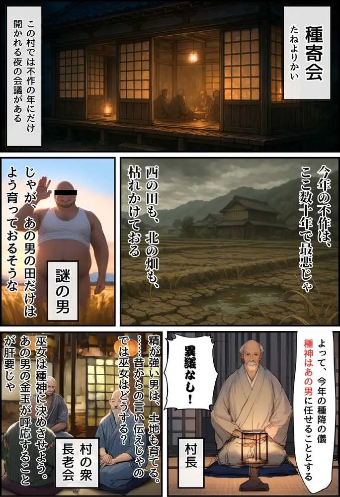 【因習村】村の飢饉を救うため差し出された僕の彼女、BMI40越えで性欲だけはいっちょまえの種付けおじさんに媚薬を飲まされ、おじさん特有のねちっこい前戯で全身べちょべちょに舐められたあげく、聖なる肉棒(チンカス付き)の掃除を実施! その後はついに処女おまんこにゴールイン!入念かつ丹念にがん突きにされ、イキまくりんぐ!一晩中汗だくで連続絶頂アクメを決めさせられた話。 「穂乃香ぁ〜、オラの精、まるごと受け止めてくんろぉ〜〜!」 - ページ06