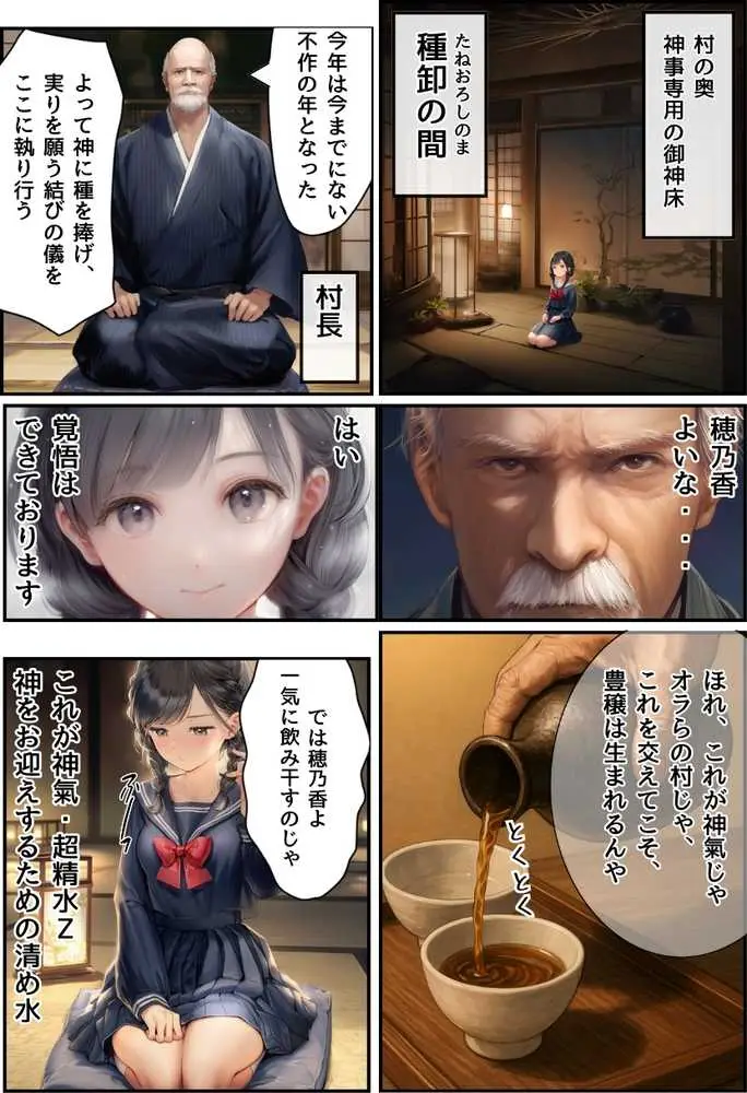 【因習村】村の飢饉を救うため差し出された僕の彼女、BMI40越えで性欲だけはいっちょまえの種付けおじさんに媚薬を飲まされ、おじさん特有のねちっこい前戯で全身べちょべちょに舐められたあげく、聖なる肉棒(チンカス付き)の掃除を実施! その後はついに処女おまんこにゴールイン!入念かつ丹念にがん突きにされ、イキまくりんぐ!一晩中汗だくで連続絶頂アクメを決めさせられた話。 「穂乃香ぁ〜、オラの精、まるごと受け止めてくんろぉ〜〜!」 - ページ22