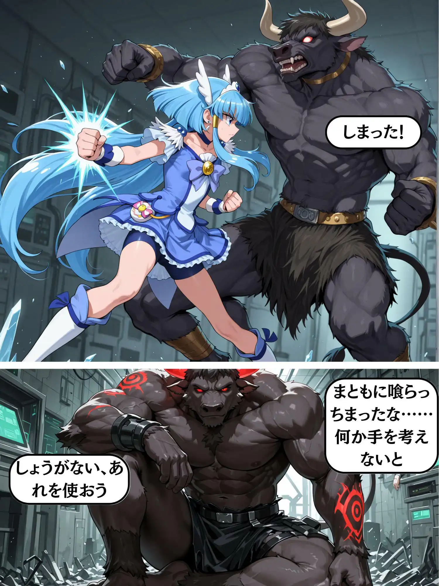 キュアビュ〇ティー vs ミノタウロス 敗北凌〇 - サンプル4