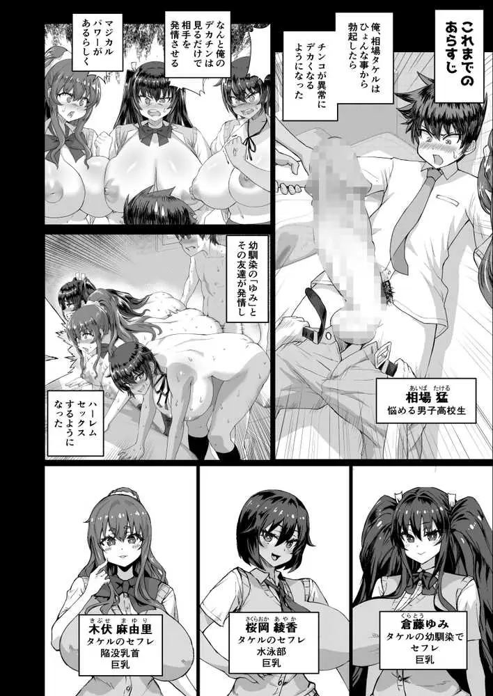 デカチンになったら巨乳幼馴染とその巨乳友達たちが発情してハーレムになった!!5ギャルとわくわく林姦学校 - ページ02