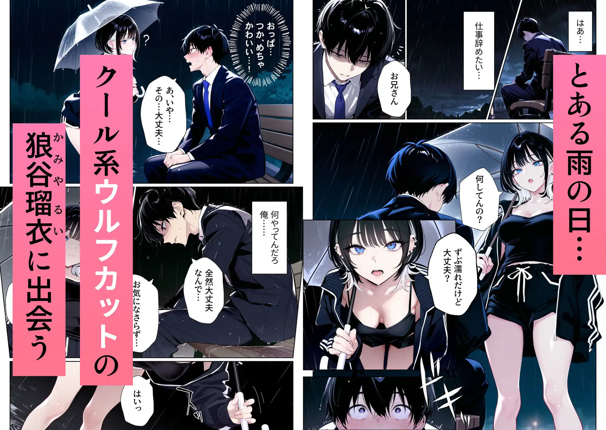 ウルフカットお姉さんを元カレから救出→即イチャラブ中出しご褒美SEX解禁