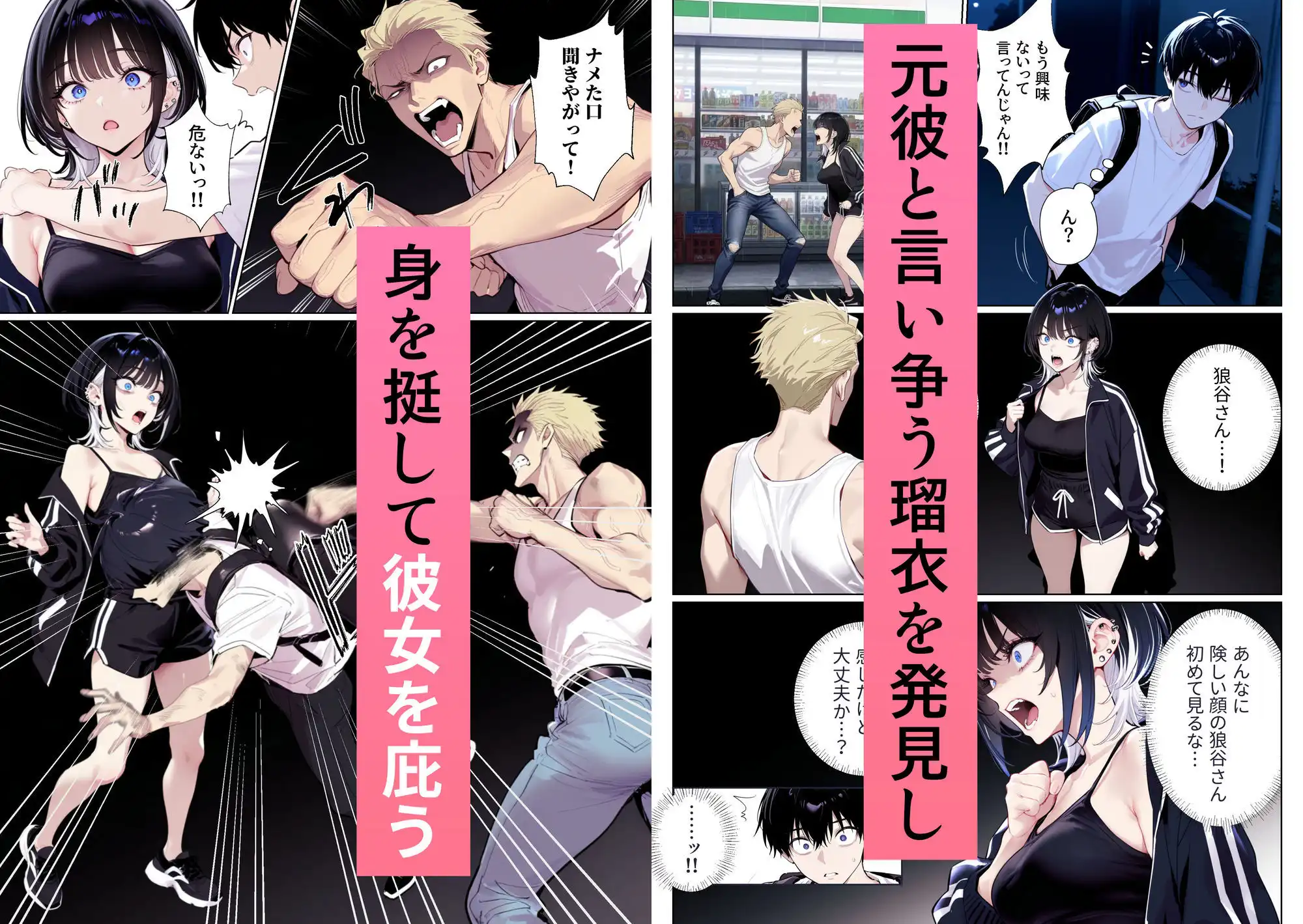 ウルフカットお姉さんを元カレから救出→即イチャラブ中出しご褒美SEX解禁