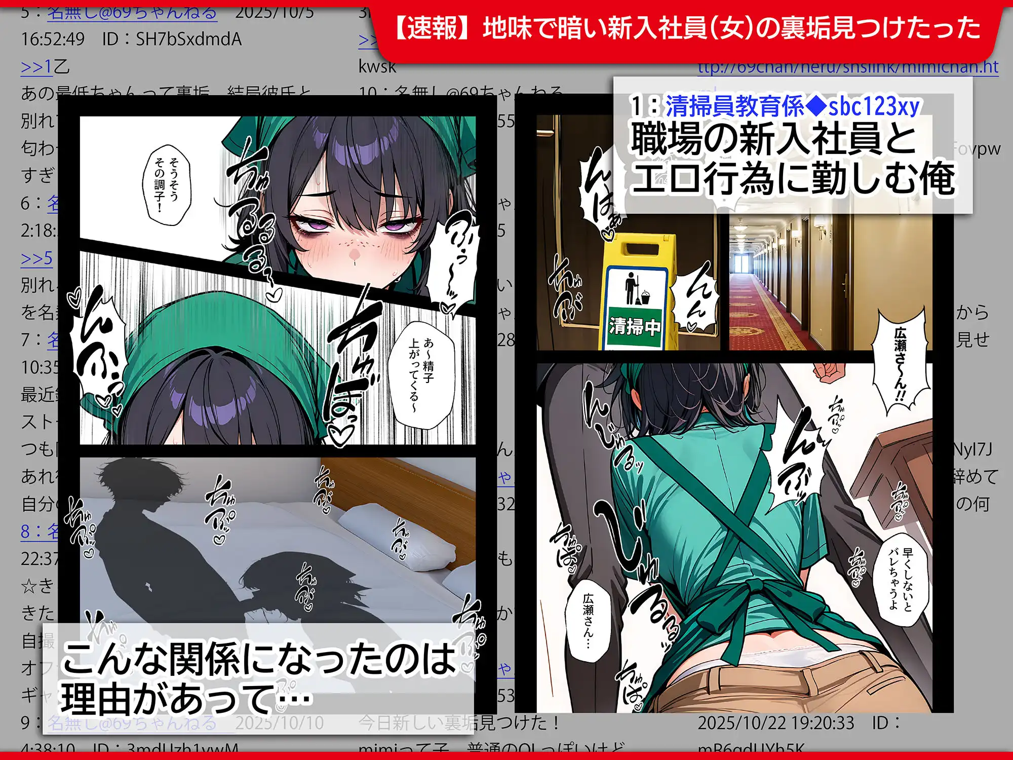 地味でブスだと思ってた新人清掃員の裏垢特定 粘着SEXで彼氏と別れさせた物語 - サンプル1