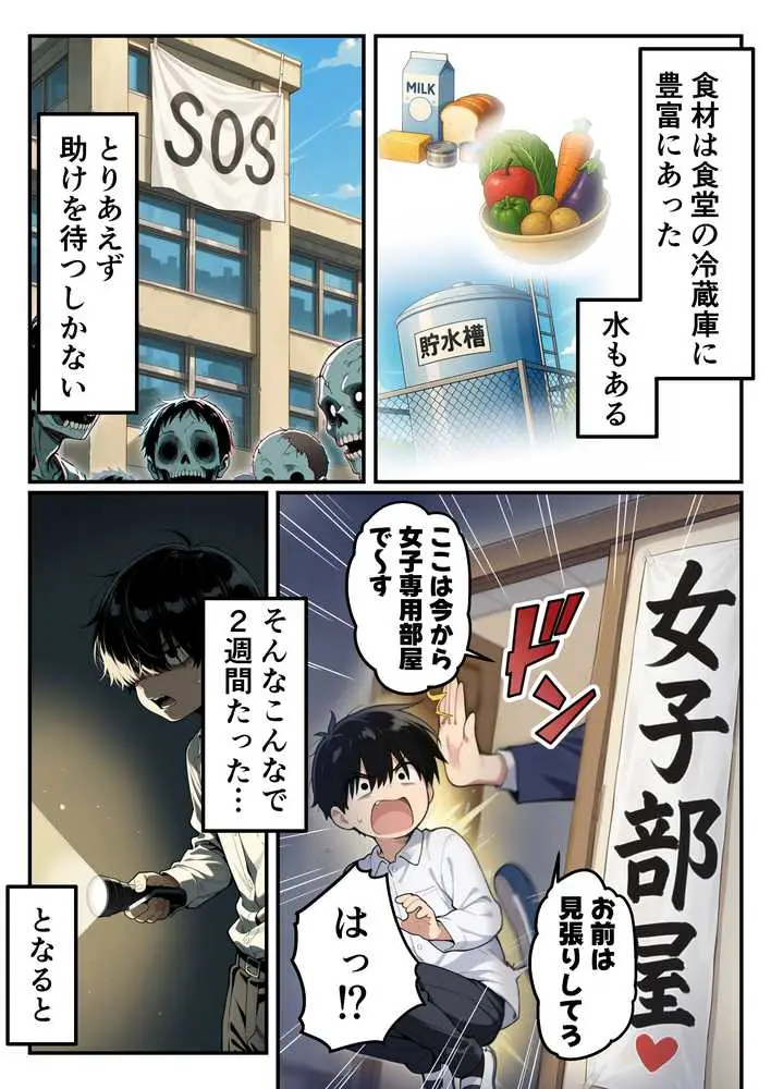 ゾンビに支配された学園で冴えない童貞のオタク君が少女たちの救世主になる話 - ページ12