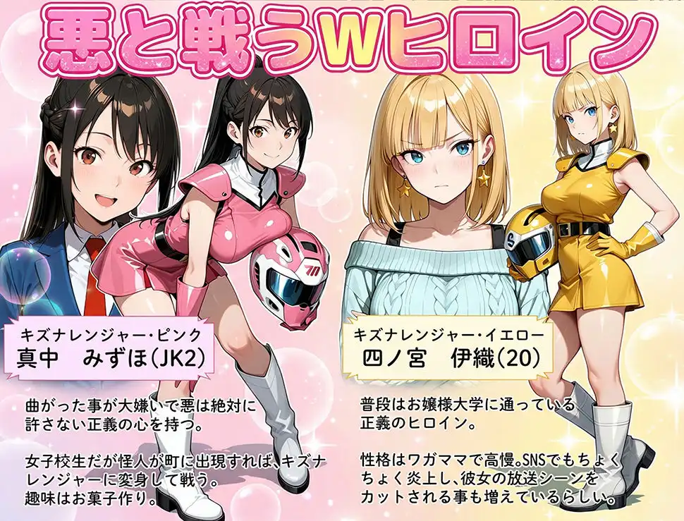 正義の戦隊ヒロイン!無限ハードSEXで戦えないほど快楽依存に調教され悪の組織に完堕ちする!・前編 - サンプル2