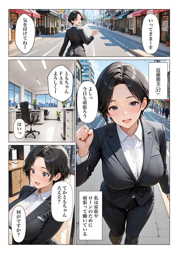 褐色乳首の美人妻が社長の性処理係になる為にご奉仕SEXした話 - ページ01