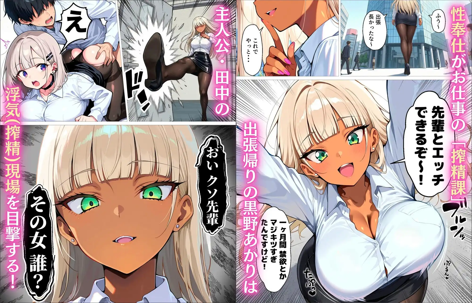 新卒の黒ギャルとダウナーギャルが「2人で」搾精してくれる話 - サンプル1