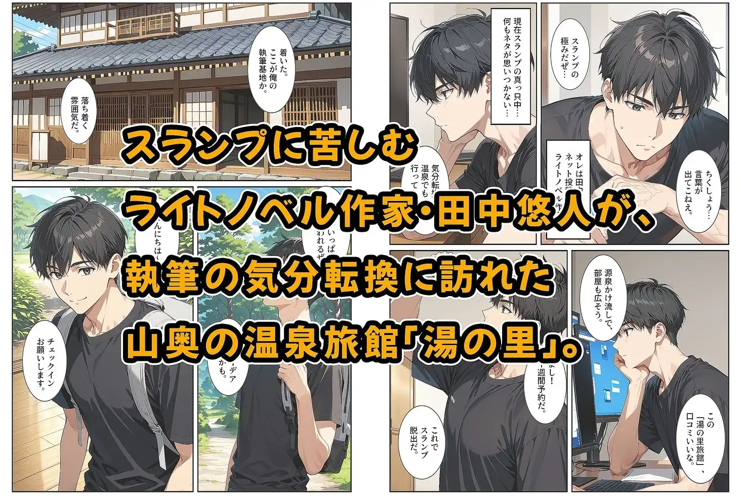 温泉宿の欲求不満な爆乳若女将は混浴露天風呂で孕ませ中出しセックスさせてくれました。 - サンプル1