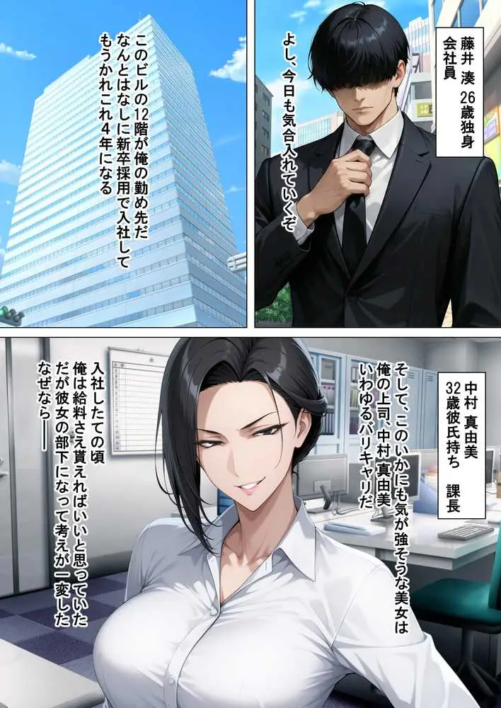 あべこべ調教 ドSなバリキャリ女上司(32)の秘密を暴いたら負けたがりのマゾメスだったので立場逆転しちゃった件 - ページ01
