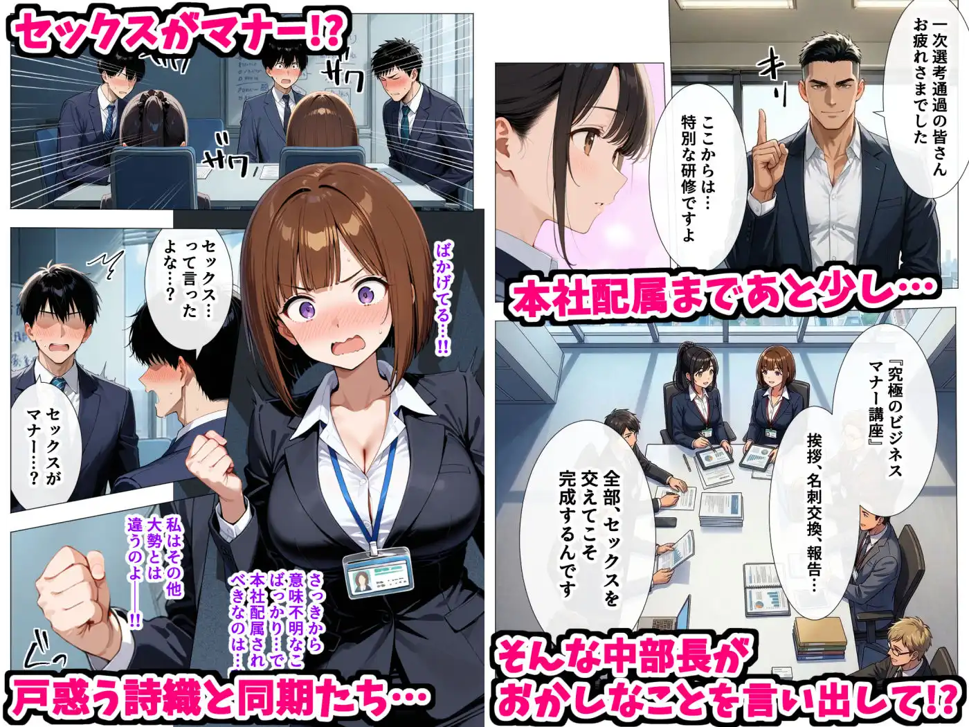 セックスはビジネスマナー!?新入社員を生ハメ中出し研修〜オフィスではセックスが新しい挨拶と評価基準になりました〜 - サンプル3