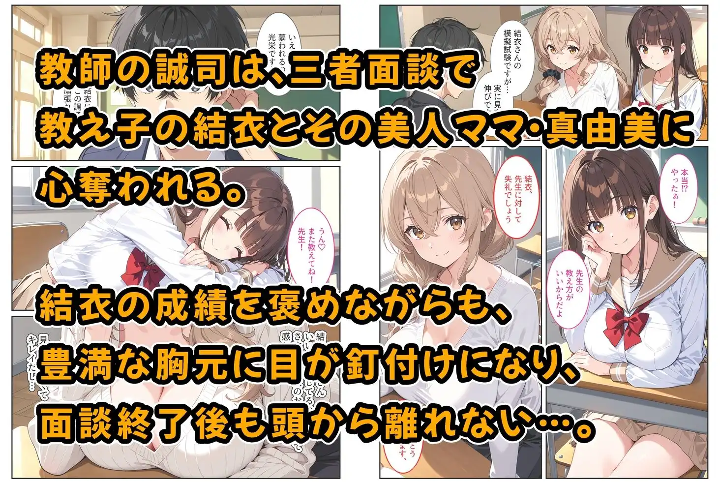 デリヘル呼んだら教え子のママが来たので孕ませました〜娘も一緒に種付けて腹ボテ家族に〜 - サンプル1