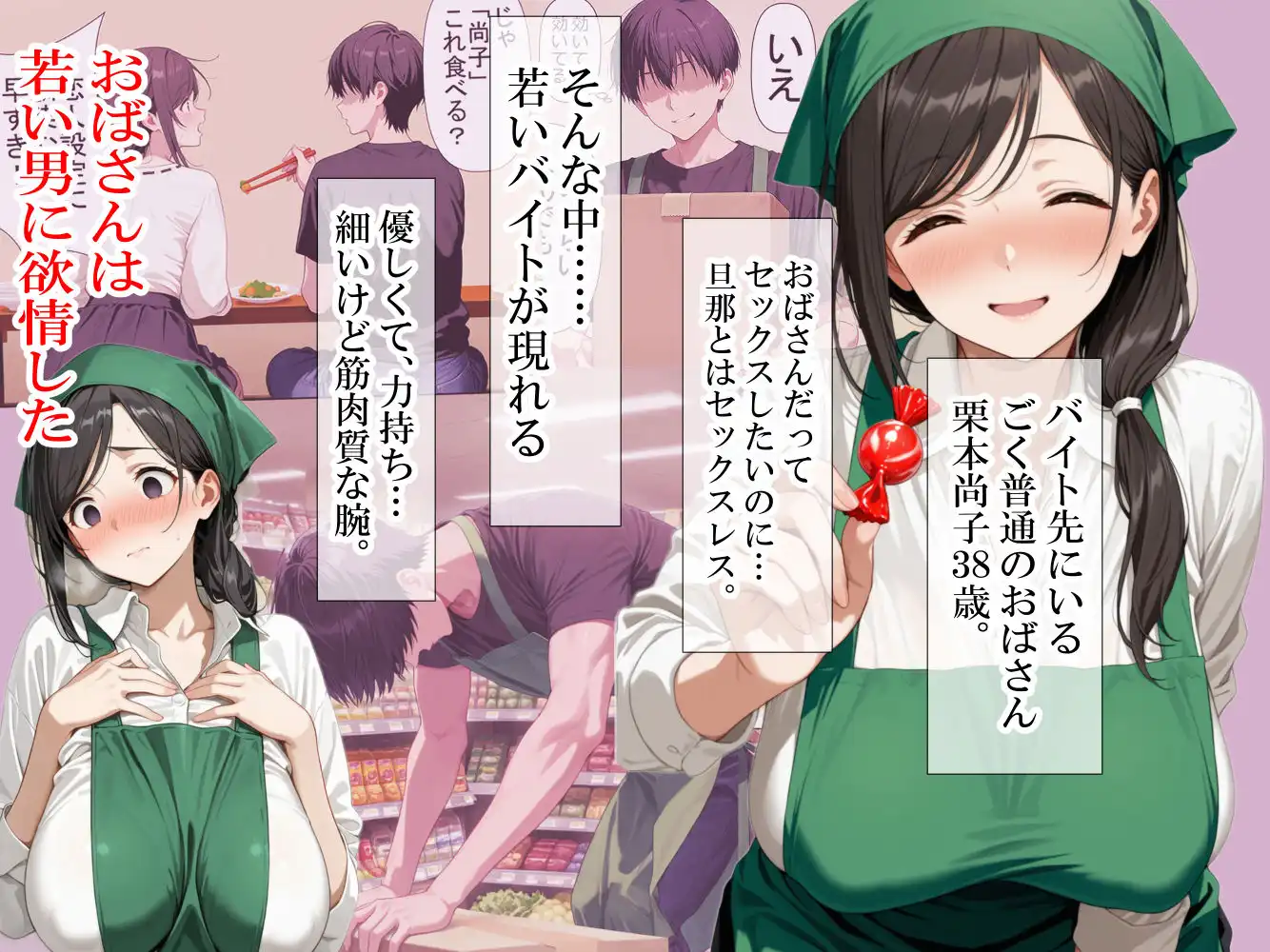 バイト先の清楚なおばさん(38歳) おばさんだってセックスしたいッ! 硬いチンポで子宮を付いてッ - サンプル1
