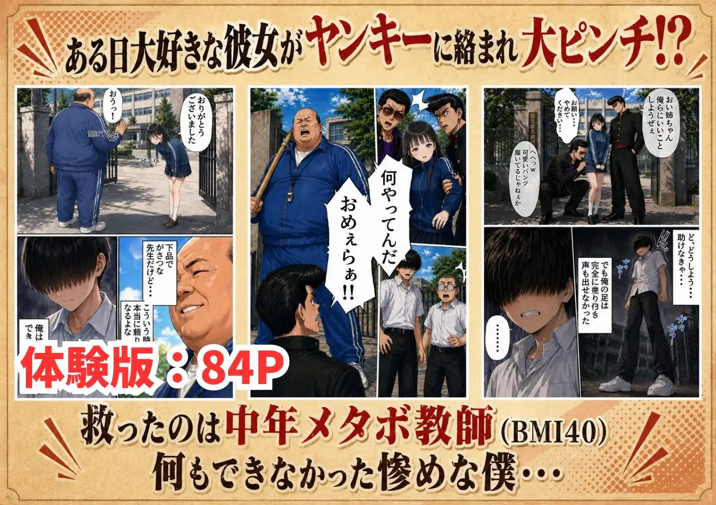 【昭和編】想いを寄せていたクラスメイトが中年メタボ教師（BMI40）と肉体関係だった件