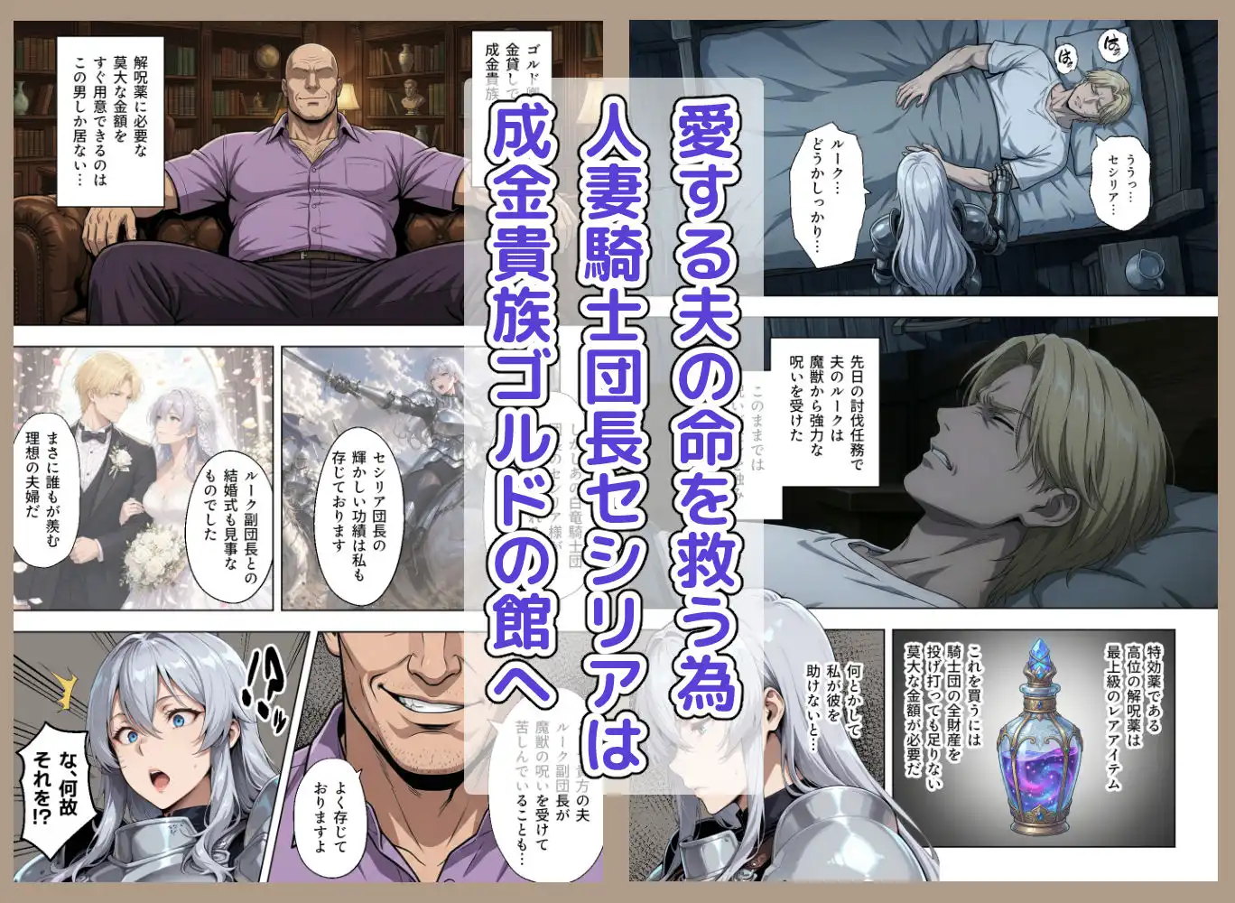 絶対服従契約〜気高き人妻騎士団長が成金おっさん貴族に性教育されてメス堕ちする話 - サンプル1