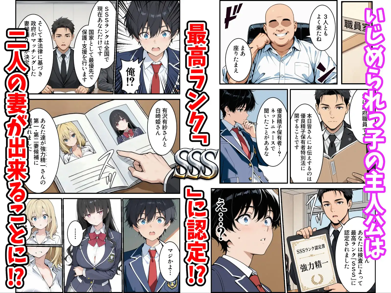 陰キャの俺がSSSランク優良精子保有者に選ばれたのでハーレム王になる話 〜いじめられっ子逆転劇〜
