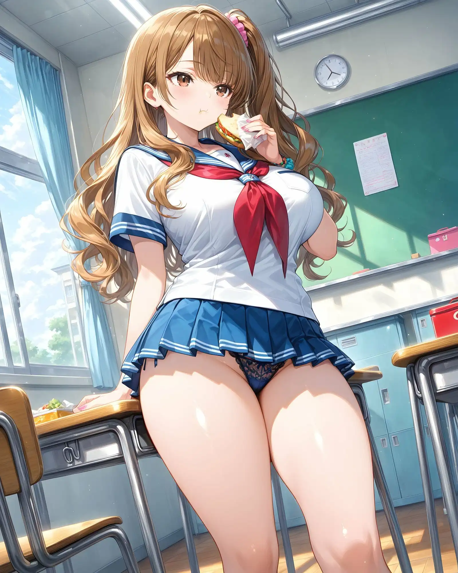 超ミニスカ女学園 番外編2〜パンツ丸見えJKのパンチラ観察したり、見抜きしたり、射精のお手伝いしてもらうイラスト集〜 - サンプル5