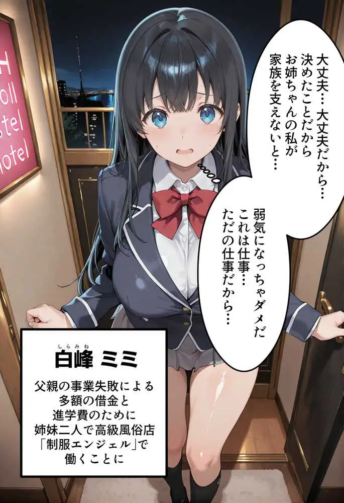 制服エンジェル 〜秘密のバイトでJ●姉妹が堕ちる話〜 - ページ01