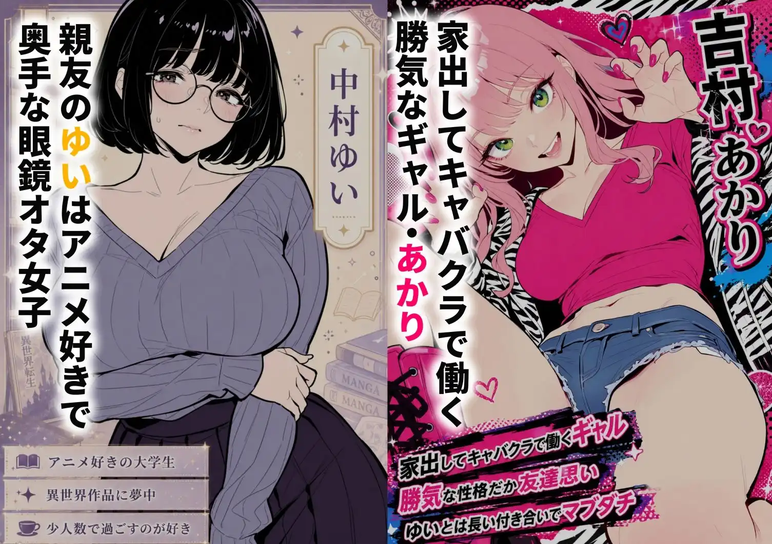 筋肉コスプレ男にハマったキャバ嬢ギャル 親友の地味オタ女子まで誘って3P堕ち - サンプル1