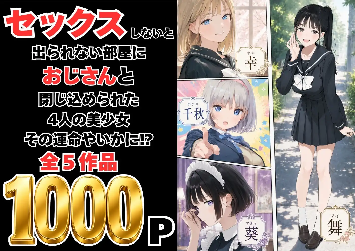 【総集編】おじさんとセックスしないと出られない部屋全5作品 - サンプル1