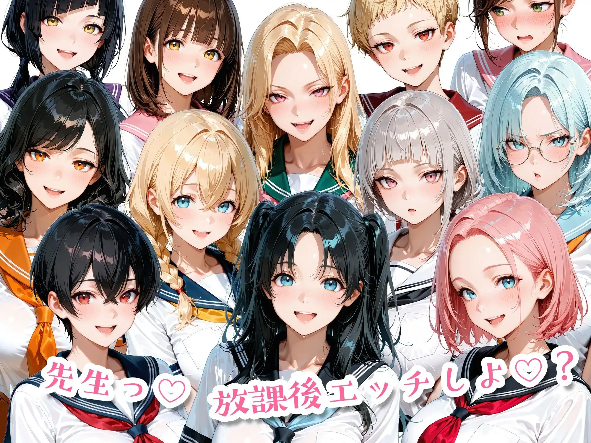12人のセーラー服生徒とセックスし放題な教師