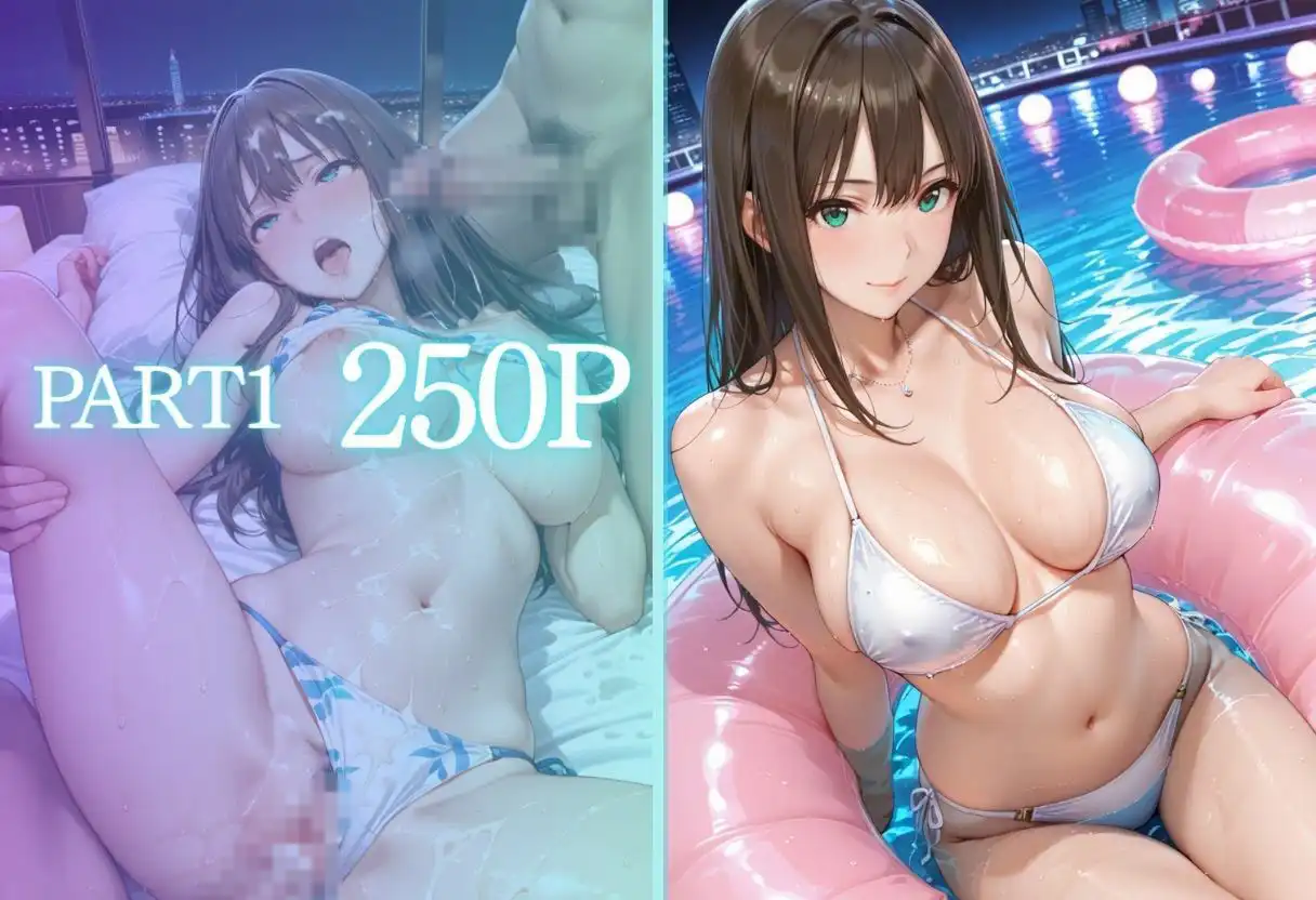 リフレッシュのはずが…ナイトプールでビキニ乱交SEX - サンプル2