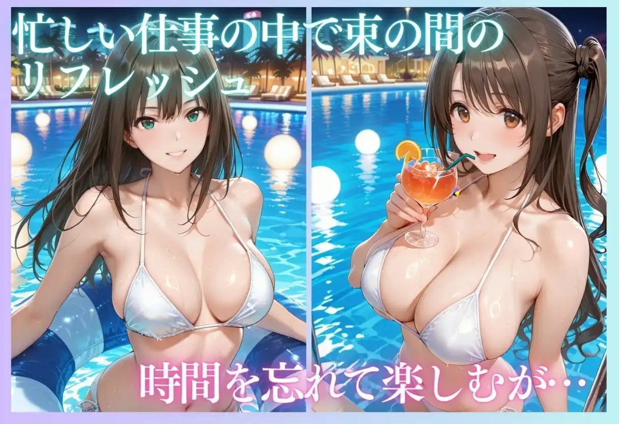 リフレッシュのはずが…ナイトプールでビキニ乱交SEX - サンプル4