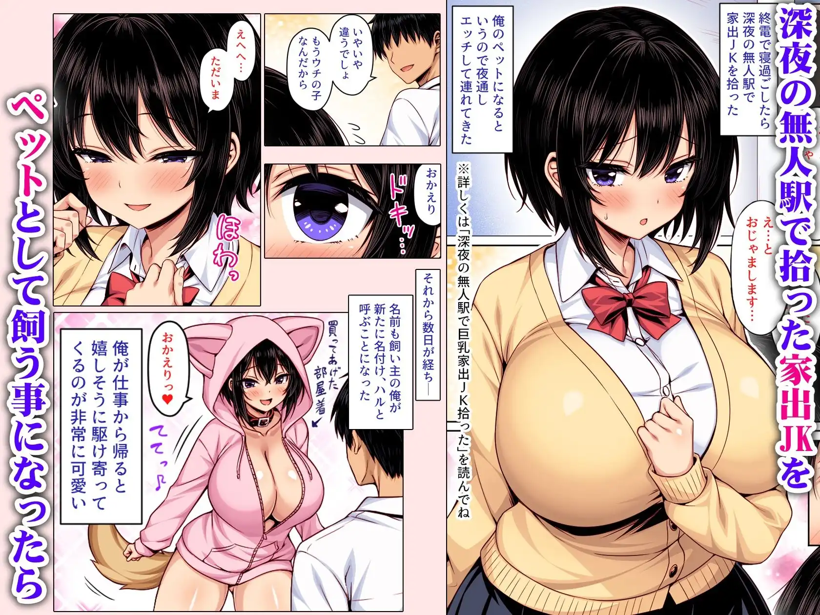 深夜の無人駅で拾った巨乳家出JKの飼い主の日常 カラー版 - サンプル1