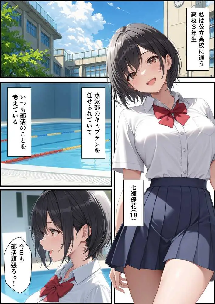 ケガをして落ち込む男子部員が水泳部キャプテンに慰めてもらったら中出しセックスに発展した話 - ページ01