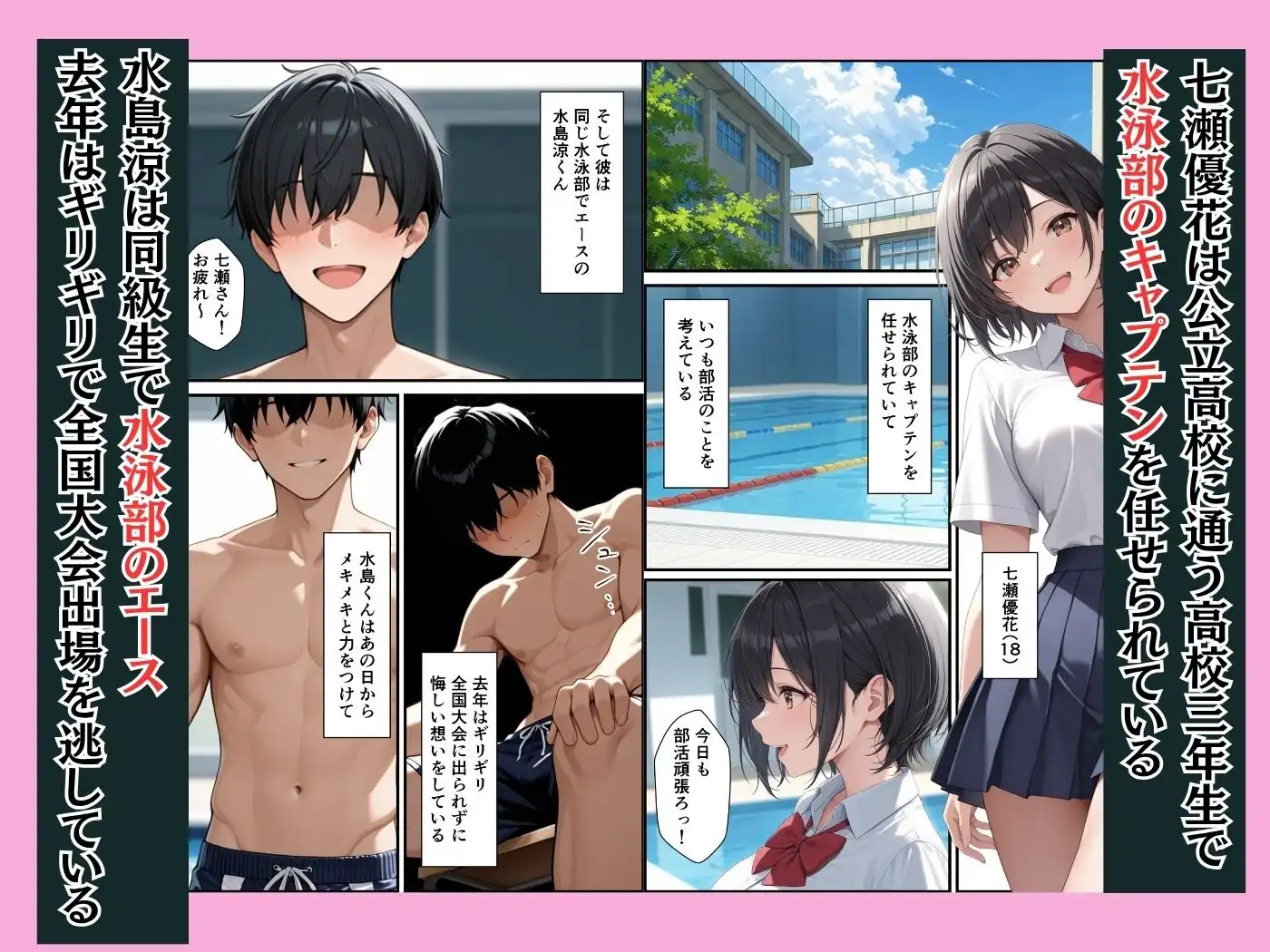 ケガをして落ち込む男子部員が水泳部キャプテンに慰めてもらったら中出しセックスに発展した話 - サンプル1