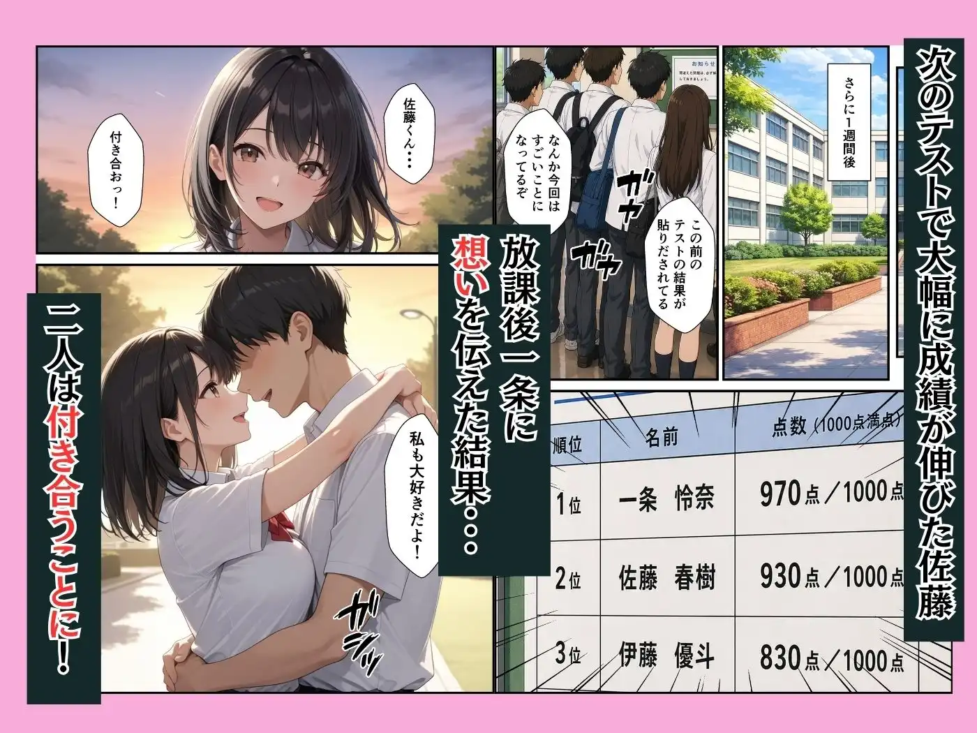 成績学年トップの生徒会長と成績中の下の冴えない俺が生ハメセックスできた話 - サンプル8